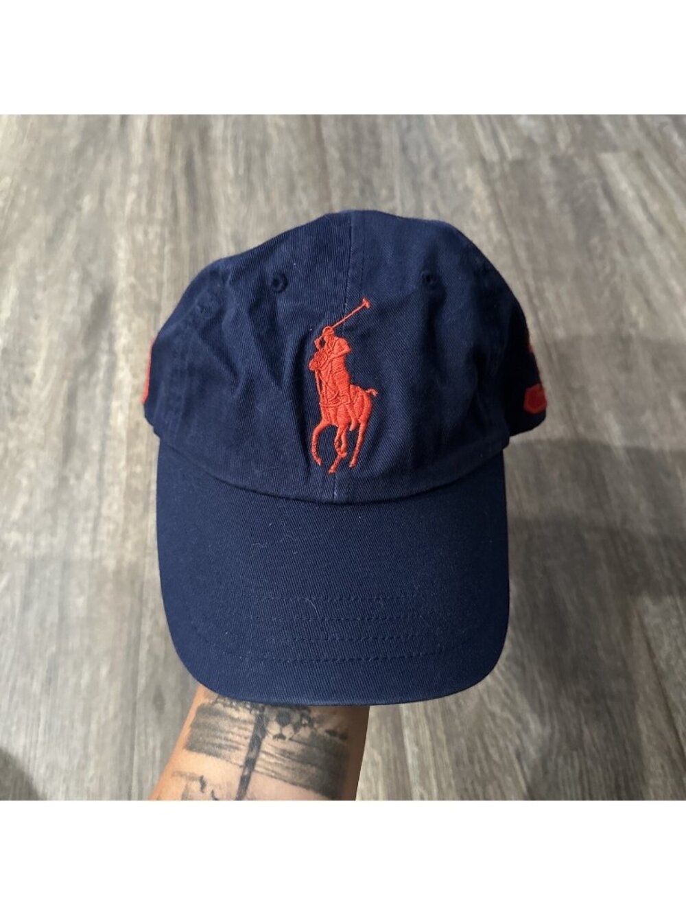 Polo Ralph Lauren Navy Red #3 Big Pony Cap Hat Adjustable  Strap